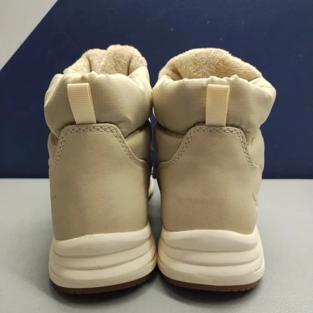 Eddie Bauer Balasana Winter Boots Womens US Size 8M Tan White Synthetic Lace‎ Up
